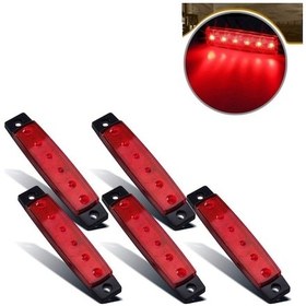 Resim Ahmet Otomotiv Dorse Parmak Lamba 12 -24 Volt 6 Ledli Kırmızı Renk 10 Adet Parmak Led Dorse Kamyon Led Lamba 
