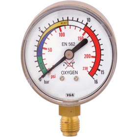Resim Yıldız 51016 10 Bar Kadran sonu 16 Bar OKSİJEN Basınç Göstergesi 