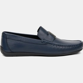 Resim Desa Erkek Lacivert Metal Detaylı Deri Loafer 