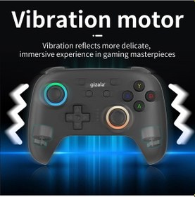 Resim Gizala Kablosuz Oyun Kolu Gamepad Hall Effect Triggers Joystick Switch 2/pc/android/Apple Uyumlu iOS Siyah 
