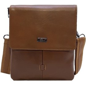 Resim Hakiki Deri Taba Renk Erkek Postacı Çantası %100 Kuzu Derisi Taba 