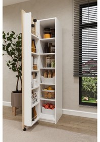 Resim Lüks Çok Amaçlı Kiler Dolabı %100 Mdf Erzak Organizer Dolabı Mk19 Sonoma Sonomo 