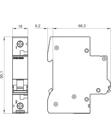 Resim Siemens C Tipi 40 Amper Otomatik Sigorta C1X40A 6ka(1 Fazlı - Tekli) 