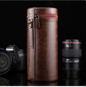 Resim Sones Dslr Kamera Lensi Uyumlu Ekstra Büyük Lens Kılıfı Fermuarlı Pu Deri Çanta Kutusu, Boyut: 24.5 10.5 10.5cm Kahve 