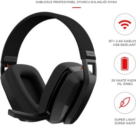 Resim Rampage Blıtz Siyah Wireless 2.4g+ Bluetooth Mikrofonlu Oyuncu Kulaklığı 
