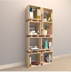 Resim Rafkestir Kavela Suntalam Kitaplık ( 86 X 178 Cm ) Akçaağaç ( Mat ) 