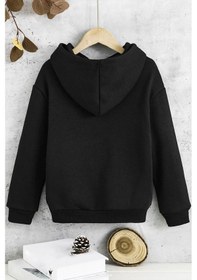 Resim Uyguntarz Çocuk Moon Phases Baskılı Sweatshirt Siyah 