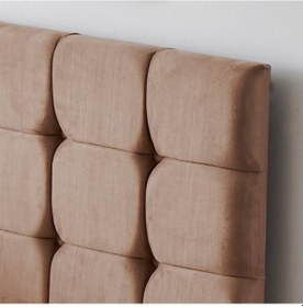 Resim Nironyatak Rama Tek Kişilik Yatak Başlığı - 80 Cm Sütlü Kahve Kumaş Başlık 