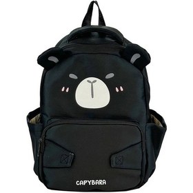 Resim Gaojunshop01 Siyah Kapibara Sırt Çantası Laptop Bölmeli Ayarlanabilir Askılar Hafif Dayanıklı Siyah 