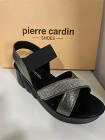 Resim Pierre Cardin 3518 Taş Şeritli Çapraz Lastikli Dolgu Topuk Kadın Sandalet 001 