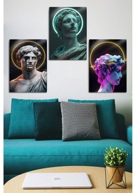 Resim Metal Baskı - 3'lü Yunan Vektörel Tanrı - Dekoratif Tablo 