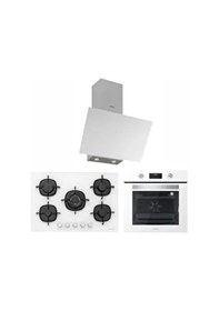 Resim Silverline BO6502W02 - CS5365W01 - 3481 FLAM Beyaz Cam Ankastre Set 