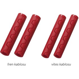 Resim Brakco Bisiklet Kablo Koruma - Mbp-49/50, 4'lü Set, Kırmızı 