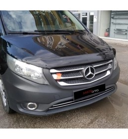 Resim Mkg Mercedes Viano 2014 - 2019 Ön Kaput Koruyucu Rüzgarlığı Piano Black 3.2 mm Kalın Plastik 