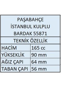 Resim Paşabahçe 6'Lı İstanbul Kulplu Çay Bardağı 55871 Şeffaf 