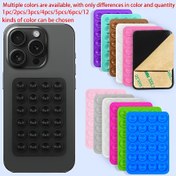 Resim 1 adet/2 adet/3 adet/4 adet/5 adet/6 adet, 12 renk seçeneği, sadece renk/adet farkı olan silikon emişli kare tekli telefon tutucu taşınabilir telefon standı 