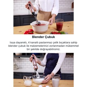 Resim Çok Amaçlı Mutfak Robotu ve Blender Seti, 2 Hızlı ve Turbo Fonksiyonlu Mor Renk 