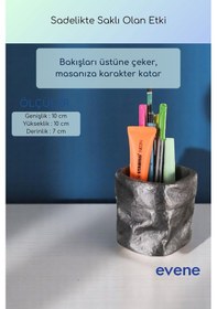 Resim Kalemlik Masa Kalemliği Organizer Kalemlik Gümüş Eskitme Renk Model 80 Çok Renkli 