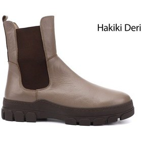 Resim Gönderi R Kadın Vizon Floter Kauçuk Taban Hakiki Deri Chelsea Bot Gkzb13452411 Vizon 