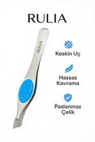 Resim Rulia Professional RULIA Kaş Cımbızı - Tek Hamlede Kıl Kavrama, Kesik Uç, Silikon Tutuş, Paslanmaz Çelik 