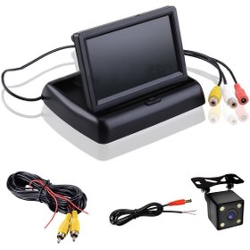 Resim Kalite 4.3 Inç Tft Lcd Ekran Araba Monitör Uyumlu + 4 Led Gece Görüş Geri Vites Kamera Seti 