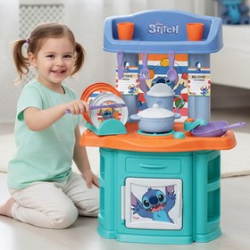 Resim hak-iş oyuncak Dede Stitch 16 Parça Oyuncak Mutfak Seti - Turuncu & Mavi 