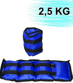 Resim 2,5 Kg X 2 Adet El Ayak Ağırlığı Seti Kum Torbası 2.5 Kg Kas Bilek Ağırlık 1 Çift Mavi 