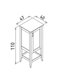 Resim Orka Bastle 40 Cm Mdf Mat Lacivert Banyo Boy Dolabı Lacivert 