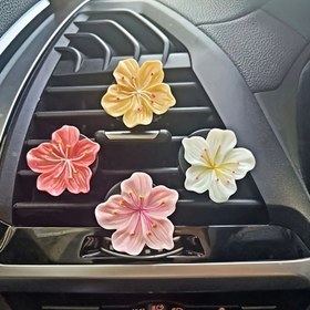Resim 4 Adet Kiraz Çiçeği Araba Havalandırma Dekorasyonu - Şık Pembe & Beyaz Plastik Rüzgar Deflektör Kapakları, Araç İçi Stil için Çiçek Desenli, Araba Havalandırma Süslemeleri, Şık Araç Aksesuarı, Dayanıklı Plastik 