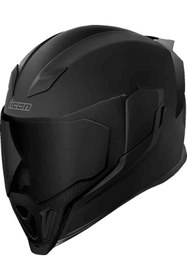 Resim Icon Airflite Dark Kapalı Motosiklet Kaskı Mat Siyah 