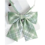 Resim Yeşil Ekose Kadın Papyon Yeşil 