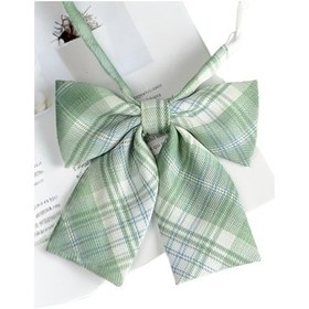 Resim Yeşil Ekose Kadın Papyon Yeşil 