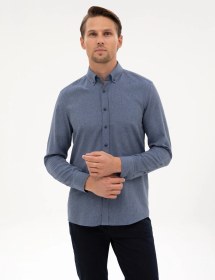 Resim Pierre Cardin Erkek Koyu Mavi Gömlek Desenli 50316751-vr032 Koyu Mavi 