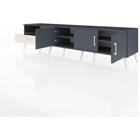 Resim Hyperion Tv Ünitesi 3 Raflı Tek Çekmeceli 3 Kapaklı 220x44x51 Antrasit-antrasit/aytaşı Antrasıt/aytası - Antrasıt 