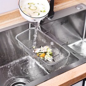 Resim 1 adet Paslanmaz Çelik Lavabo Drenaj Sepeti, Kase ve Çatal-Bıçak Saklama, Su Kontrolü, Pil Gerektirmez 