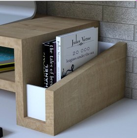 Resim Emkawood Atlas Monitör Yükseltici Laptop Sehpası Safir Meşe 