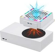 Resim Mcbazel Xbox Series S için Soğutma Fanı, RGB LED Ekran, Düşük Gürültü, 2 Ekstra USB Portu, Xbox Series S Konsolu için 3 Seviyeli Harici Soğutma Fanı 