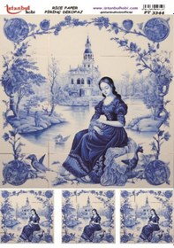 Resim Pirinç Dekopaj Kağıdı 30x42cm Pt-3344 Kadın 