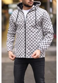 Resim Tarzyeri Unisex Kapüşonlu İçi Astarlı Yağmurluk - Gri 001 