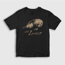 Resim Presmono Unisex Çocuk Airship Led Zeppelin T-Shirt 