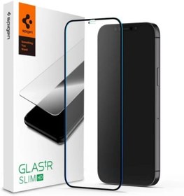 Resim Genel Markalar Spigen Iphone 12 Mini Cam Ekran Koruyucu Tam Kaplayan Glas.tr Slim Full Cover Black - Agl01534 