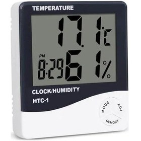 Resim Dijital Lcd Elektronik Alarm Saat Termometre Higrometre Hava İstasyonu Kapalı Alandaki Masa Saati 