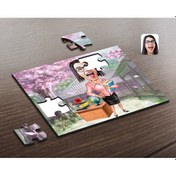 Resim Kişiye Özel Kadın Öğretmen Karikatürlü Ahşap Puzzle-5 