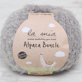 Resim La Mia Alpaca Boucle 50 Gr Gri El Örgü İpi - L302 - 34385 