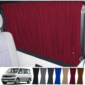 Resim Pandami Volkswagen Transporter T5/t6/t7 Uzun Şase 2003-2022 Uyumlu Bordo Raylı Oto Perde Takımı 
