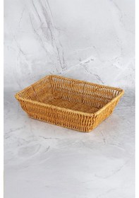 Resim Mien Dikdörtgen Rattan Ekmek Sepeti 27x20x7 Cm Kahverengi 