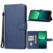 Resim Xiaomi 13t Pro Deri Telefon Kılıfı İçin Mavi 