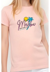 Resim Fyk Kids Kız Çocuk Basic Malibu Baskılı T-shirt Somon 
