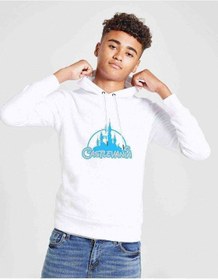 Resim Castlevania Pixel Logo Baskılı Unisex Çocuk Kapüşonlu Beyaz Sweat Beyaz 