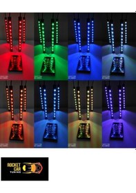 Resim Oto Araç Içi Ayak Altı Led Aydınlatma 12 led Kumandalı Oto Şerit 